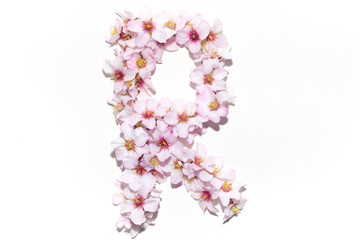 Letter of the English alphabet from flowers