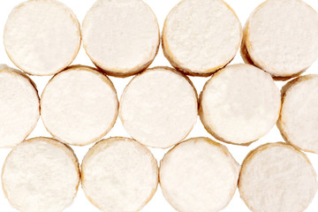 Sandwich cookies with powdered sugar