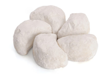 Fototapeta na wymiar Moon shape cookies with powdered sugar