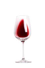Glass of red wine. Wine glass isolated on white background