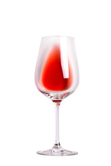 Glass of red wine. Wine glass isolated on white background