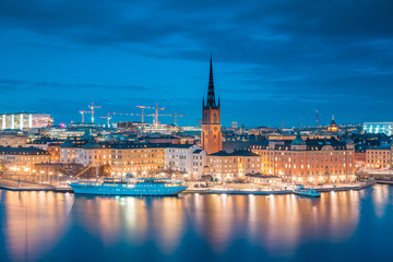 Fototapeta na wymiar Stockholm skyline panorama in twilight, Sweden