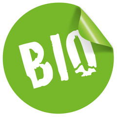 Bio - grüner Aufkleber mit Ecke