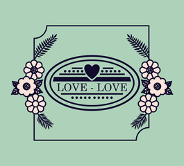 love floral seal card design