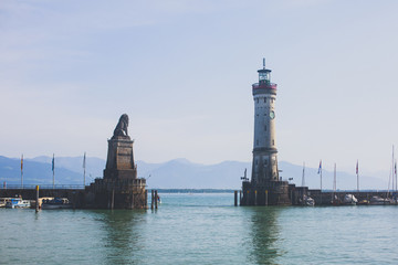 Streets of Lindau, is a town and an island on the eastern german side of Lake Constance, Bodensee,...