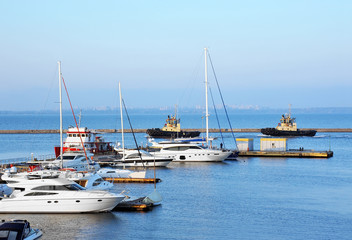 Fototapeta premium Motor yacht in jetty