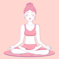 Девушка медитирует