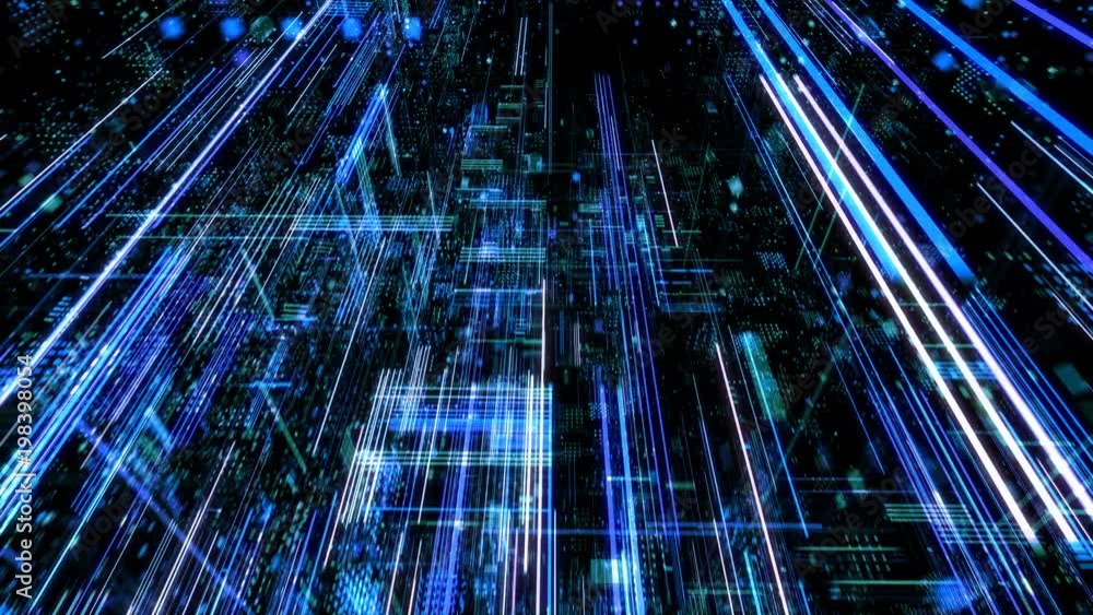 Poster abstract digital abstract virtual city. scanning city for hackers attack concept. software developer
