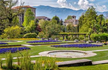 View of Botanical Gardens of Villa Taranto, located on the shore of Lake Maggiore in Pallanza, Verbania, Italy.