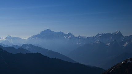 Mont Blanc mountain, the highest peak in Europe. 