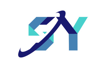 SY Ellipse Swoosh Ribbon Letter Logo