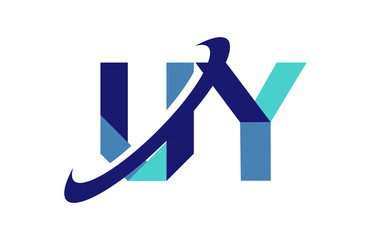 UY Ellipse Swoosh Ribbon Letter Logo