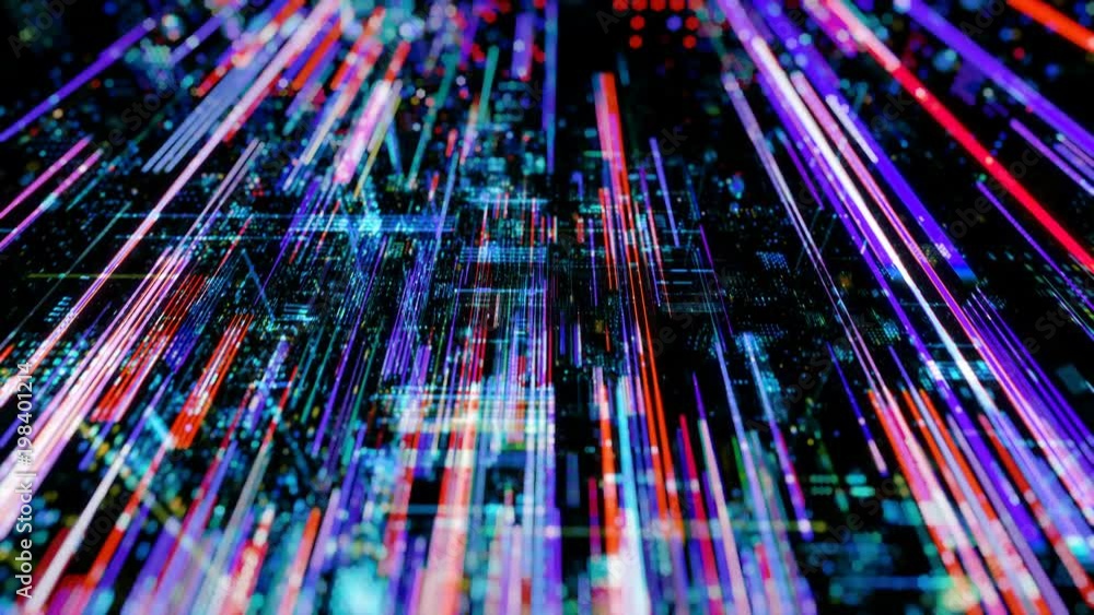 Poster abstract digital abstract virtual city. scanning city for hackers attack concept. software developer