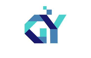GY Digital Ribbon Letter Logo
