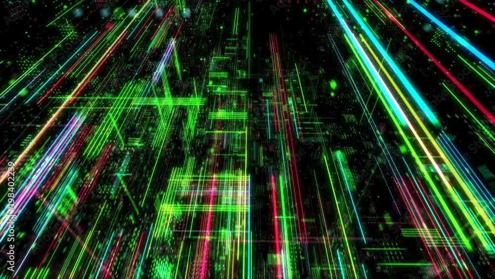 Poster abstract digital matrix particles grid virtual reality abstract cyber space science and technology b