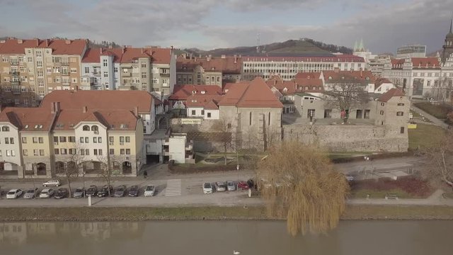 The old city in Europe on the Drava River, Maribor in Slovenia, D-LOG