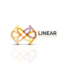 Abstract flower or star minimalistic linear icon, thin line geometric flat symbol for business icon design, abstract button or emblem