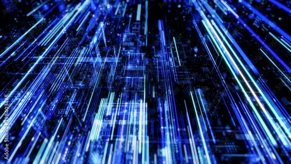 Poster abstract digital abstract virtual city. scanning city for hackers attack concept. software developer