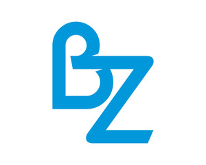 BZ blue initial letter typography typeface typeset logotype alphabet image vector icon
