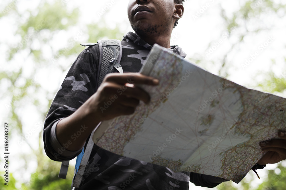 Poster map checking in the forest