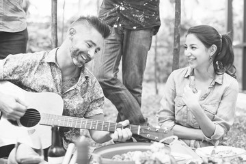 Group of people enjoying the music together