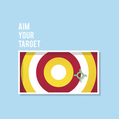 Aim your target illustration business marketing and goal concept