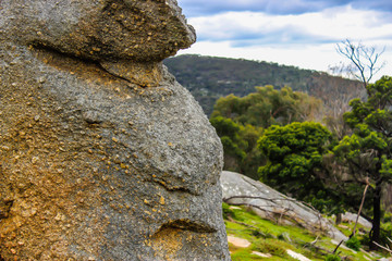 Close Up Of An Interesting Rock Formation Draped In A Natural Background