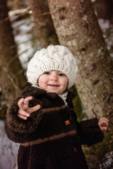 sweet toddler girl in snow 