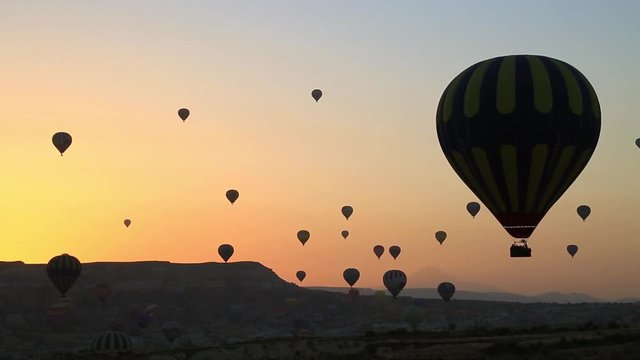 he great tourist attraction of Cappadocia - balloon flight. Cappadocia is known around the world as one of the best places to fly with hot air balloons. Goreme, Cappadocia, Turkey.