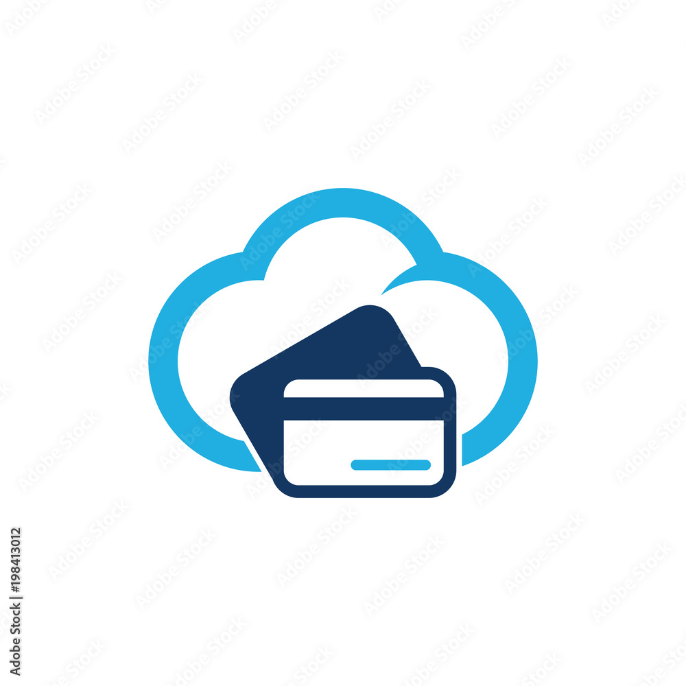 Sticker Payment Cloud Logo Icon Design