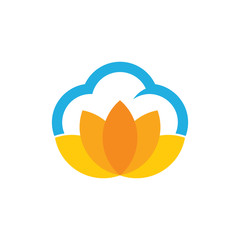 Lotus Cloud Logo Icon Design