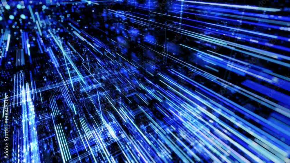 Poster abstract digital abstract virtual city. scanning city for hackers attack concept. software developer