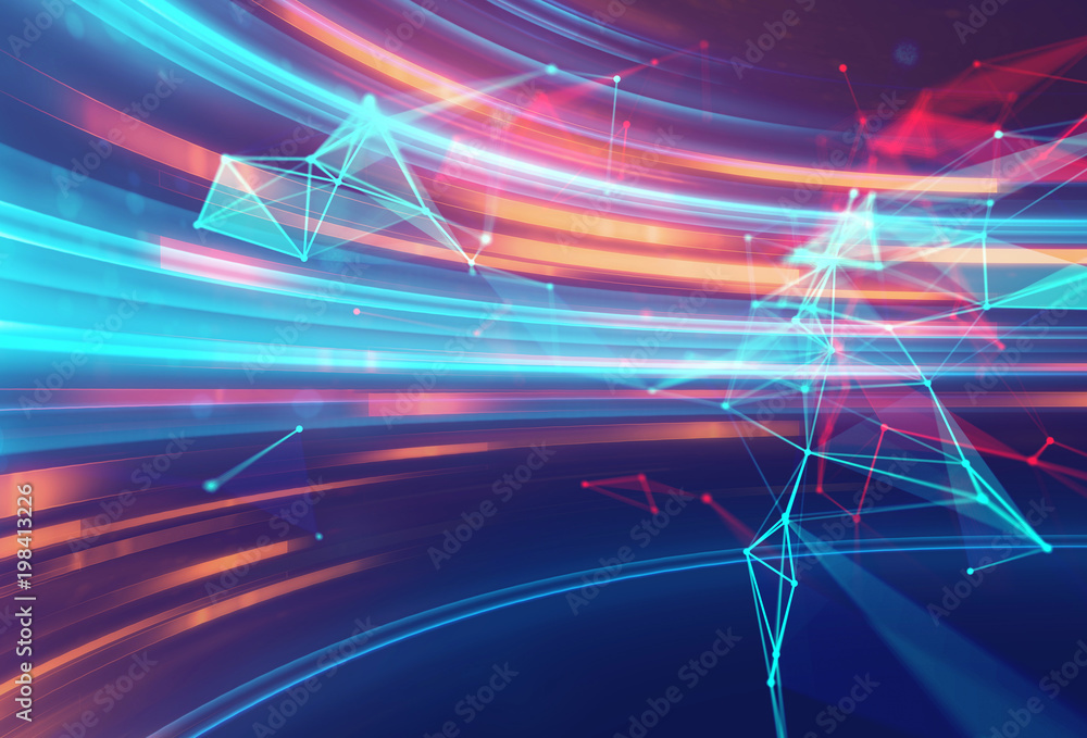 Aufkleber blue geometric shape abstract technology background
