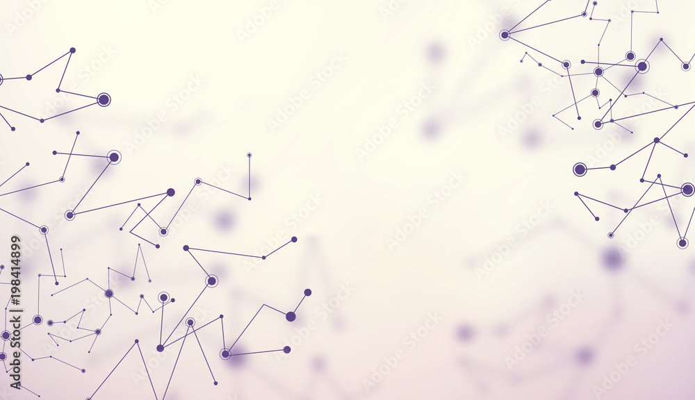 Aufkleber abstract lines and connecting dots technology background