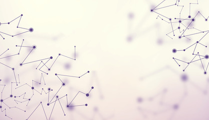 Abstract lines and connecting dots technology background