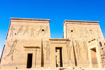 Fototapeta na wymiar Philae temple in aswan on the Nile in Egypt