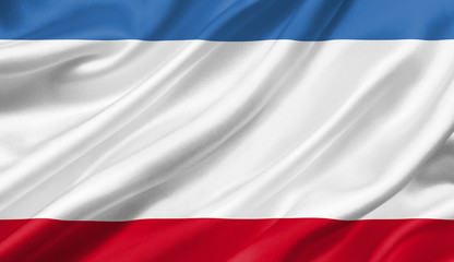 Crimea flag waving with the wind, 3D illustration.