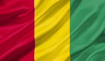 Fototapeta premium Guinea flag waving with the wind, 3D illustration.