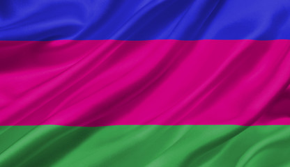 Obraz premium Kuban People's Republic flag waving with the wind, 3D illustration.