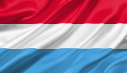 Luxembourg flag waving with the wind, 3D illustration.