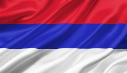 Republica Srpska flag waving with the wind, 3D illustration.