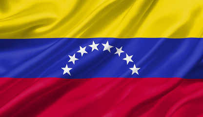 Venezuela flag waving with the wind, 3D illustration.
