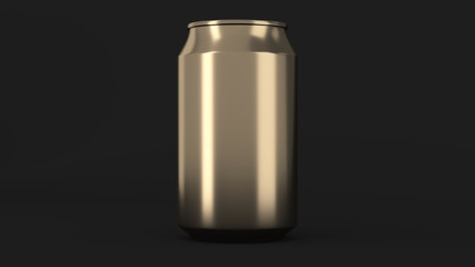 Blank small gold aluminium soda can mockup