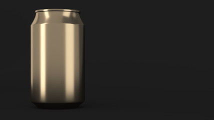Blank small gold aluminium soda can mockup