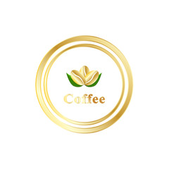 Coffee label logo golden, badge, emblem collection on white background. Vector, illustrations. 