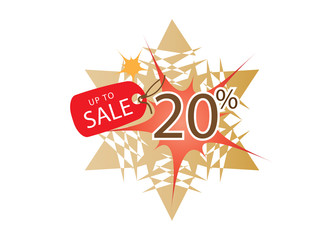 Sale banner with 20 percent discount and template illustration design. Vector EPS10