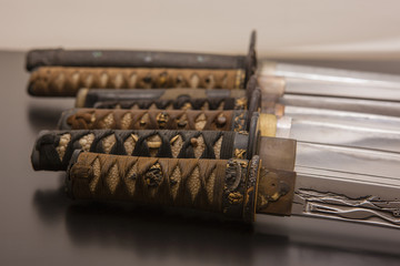 Handles of Japanese swords