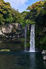 Fototapeta na wymiar Cheonjiyeon Waterfall in Seogwipo-si, Jeju island.