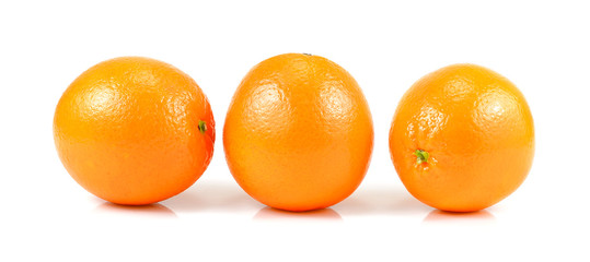 Fresh juicy orange isolated on white