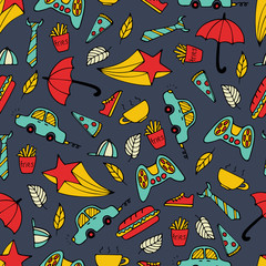 Cute seamless pattern with hand-drawn men illustrations.
